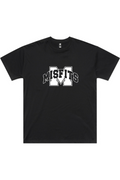 Adults Oversized Tee - Misfits Touch White Logo (Black)