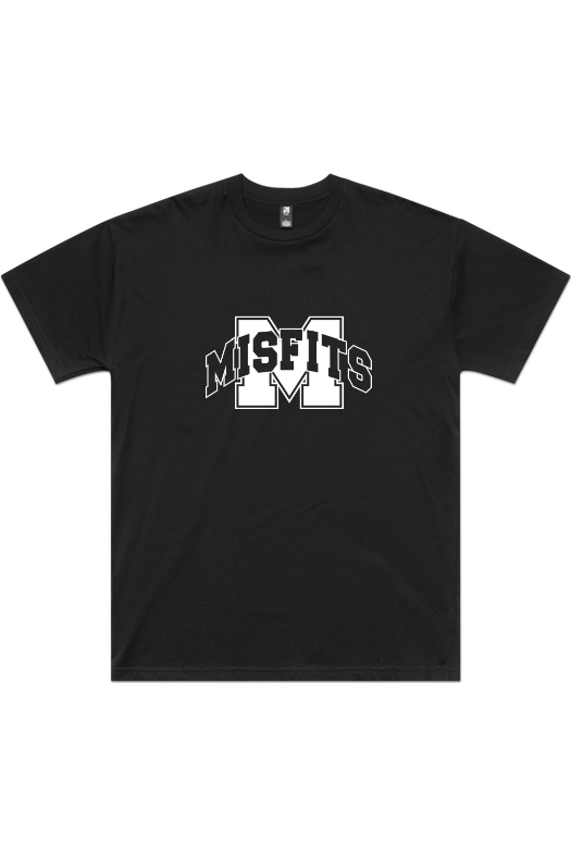 Adults Oversized Tee - Misfits Touch White Logo (Black)