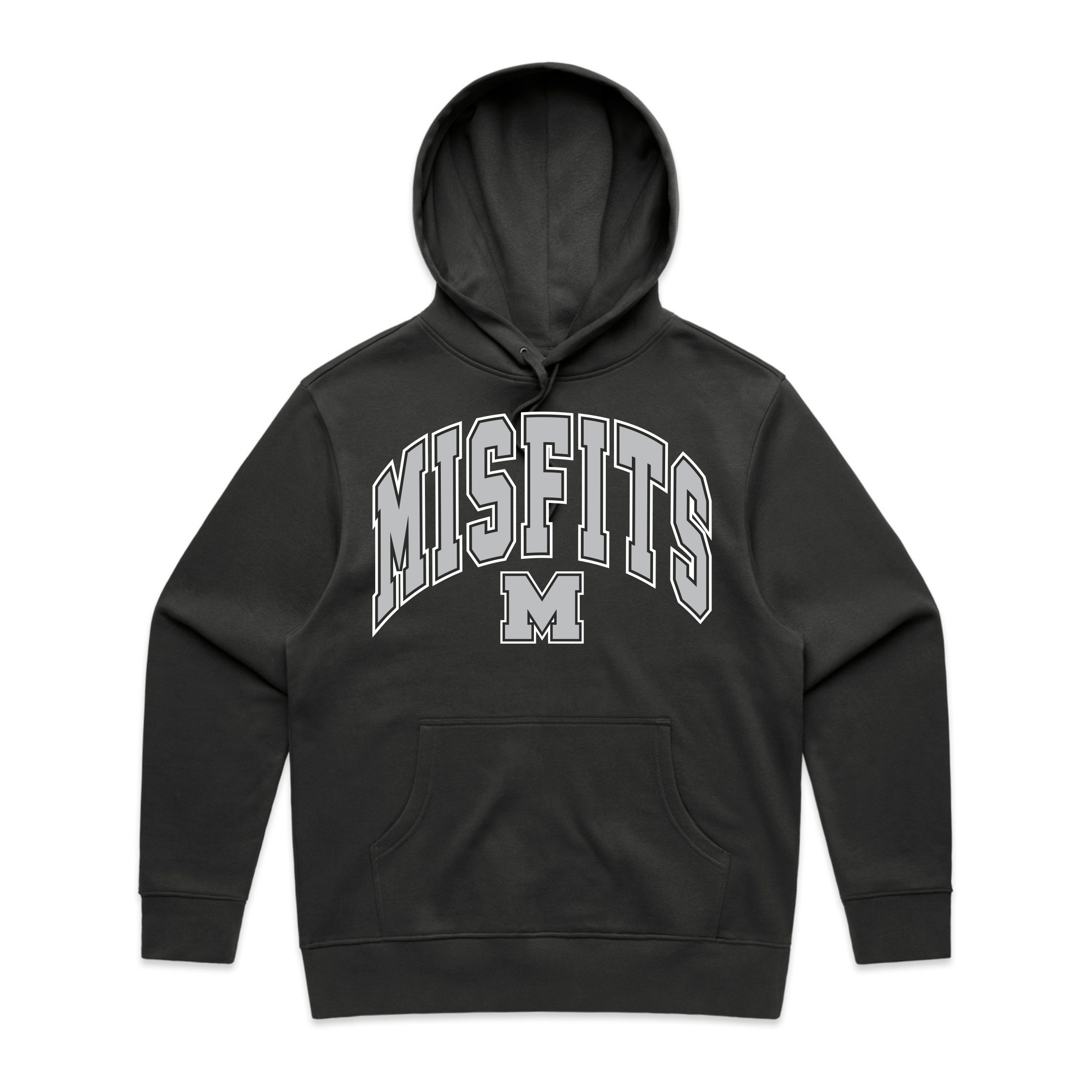 Adults Heavy Hoodie - Misfits Street Logo Grey (Coal)