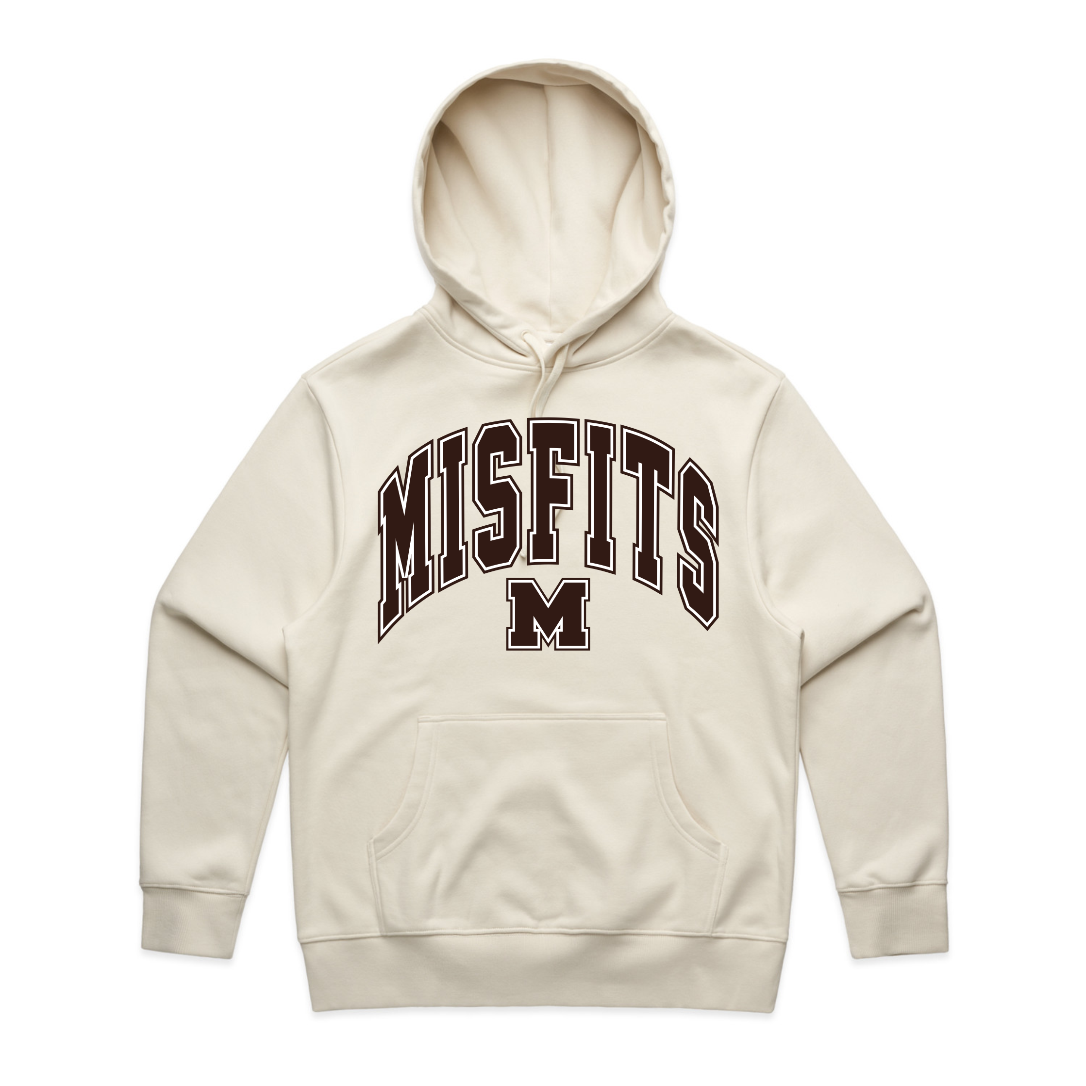 Adults Heavy Hoodie - Misfits Street Logo Brown (Ecru)