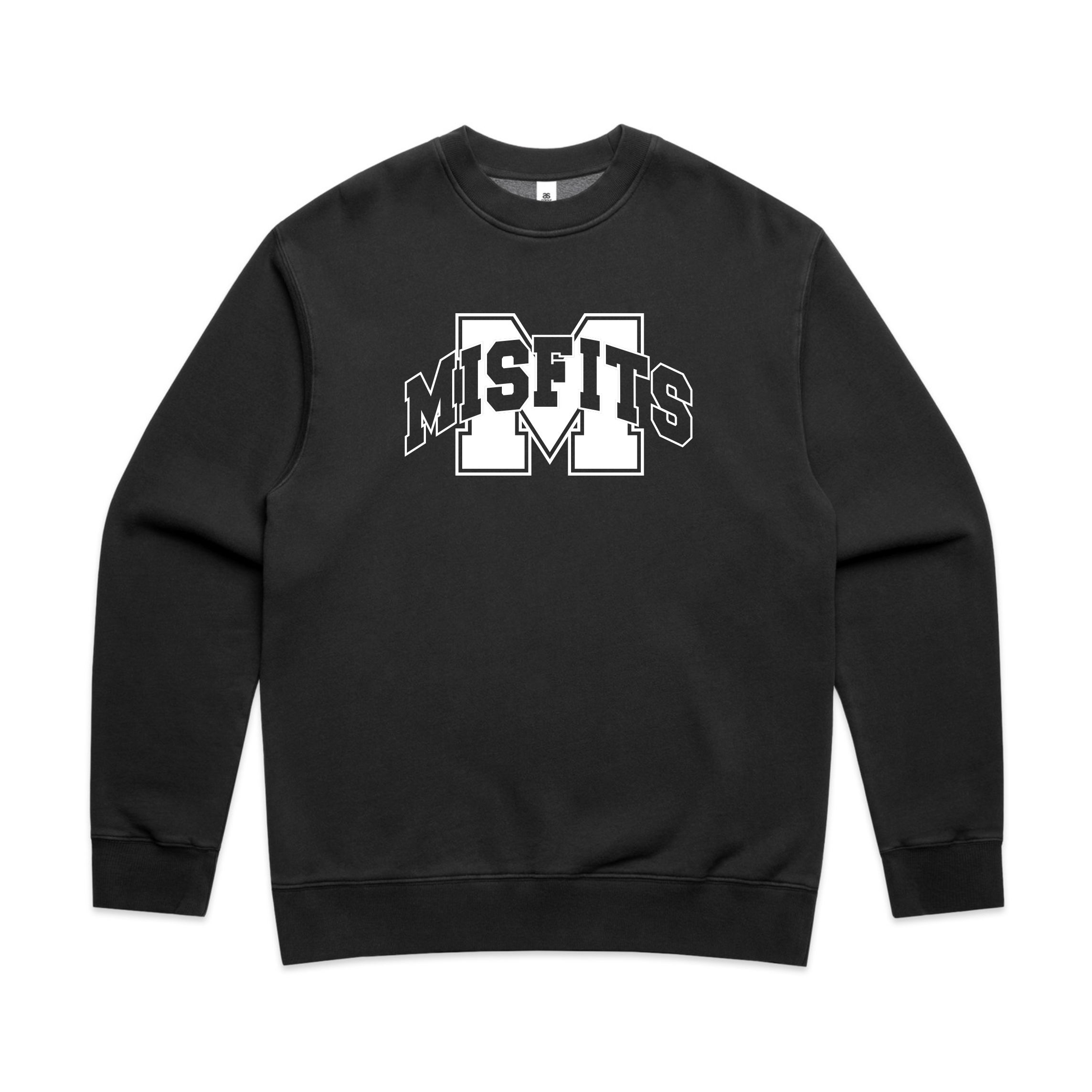 Adults Crew - Misfits Touch White Logo (Faded Black)