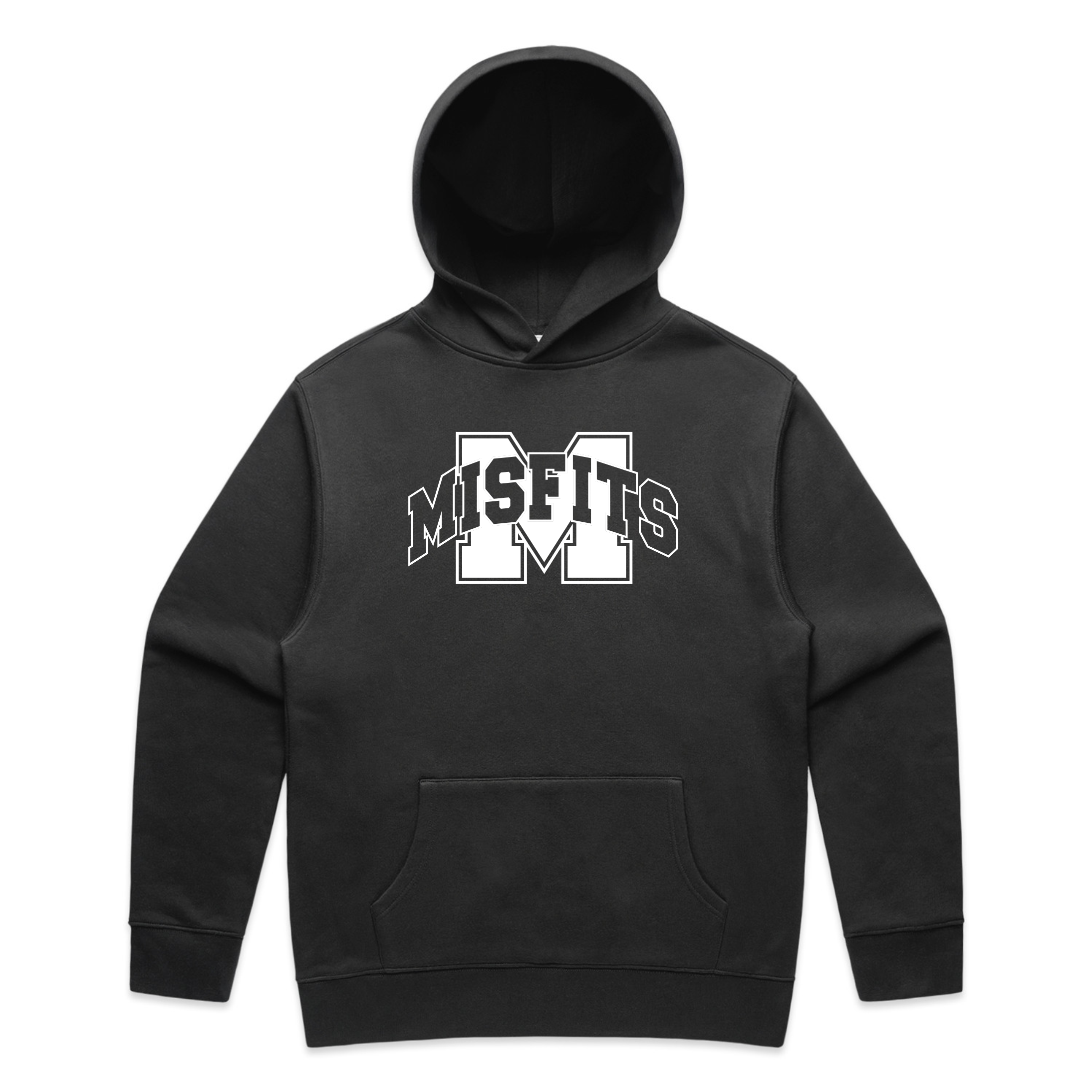 Adults Hoodie - Misfits Touch White Logo (Black)