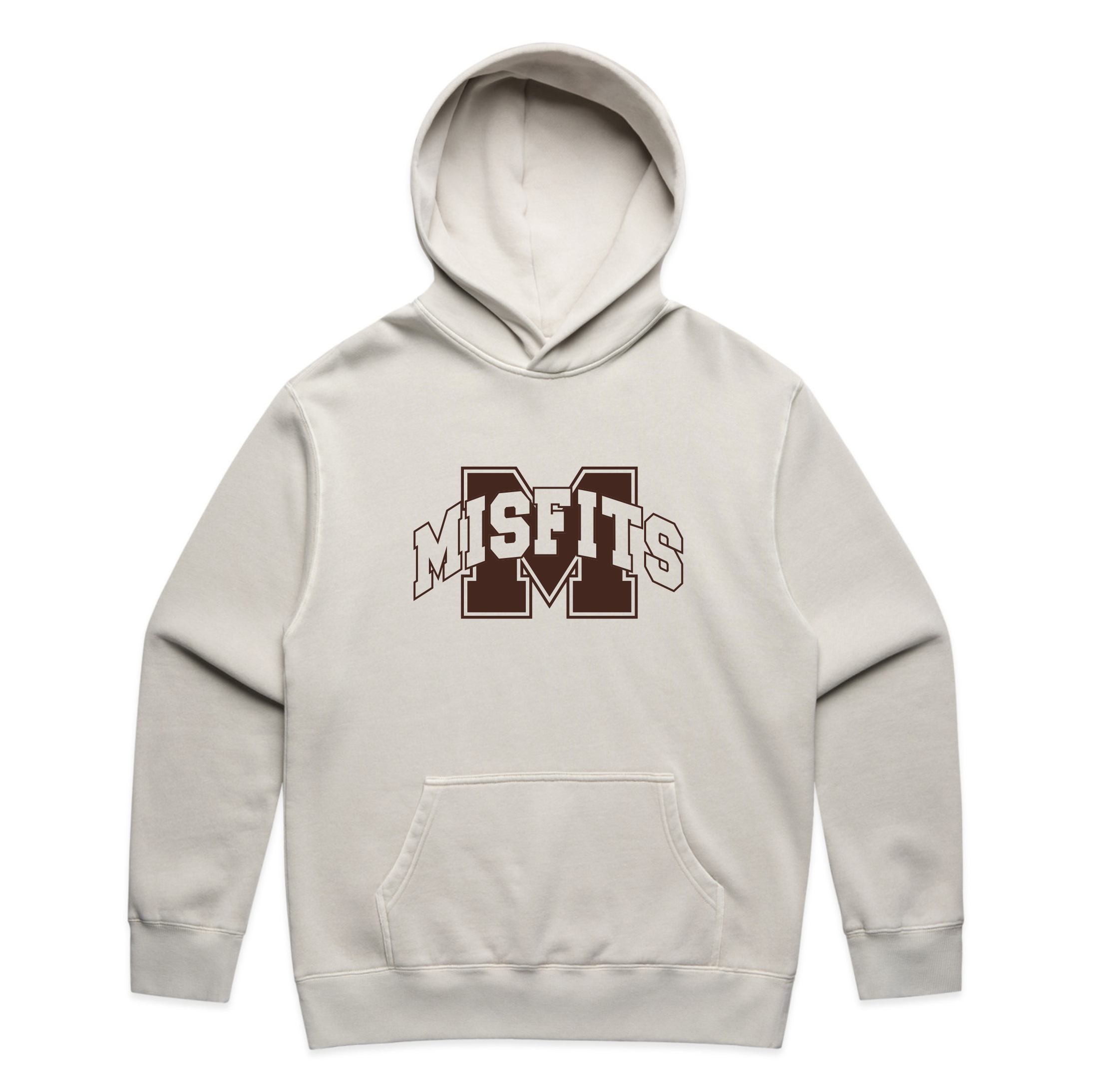 Adults Hoodie - Misfits Touch Chestnut Logo (Faded Bone)