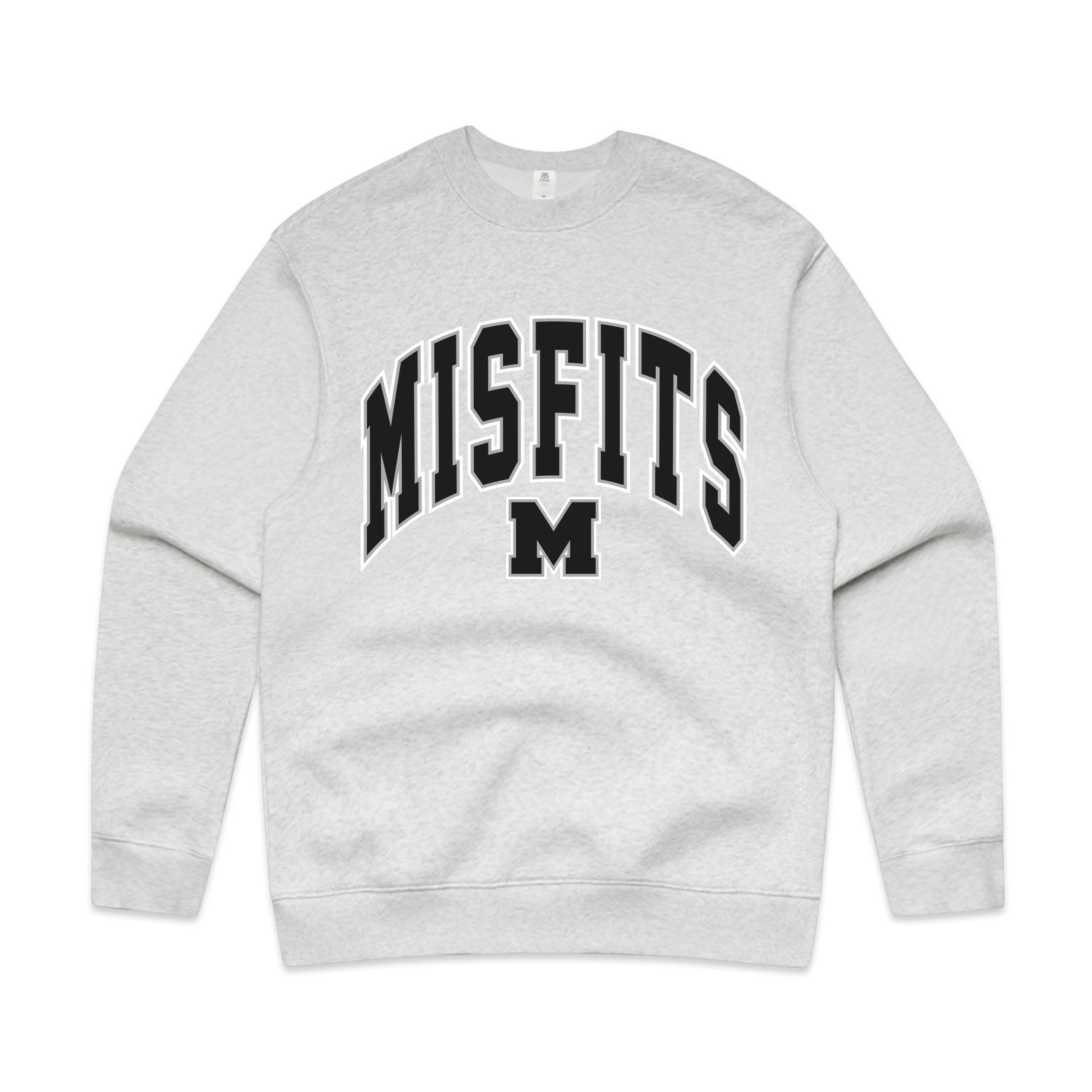 Adults Crew - Misfits Street Logo Black (White Marle)